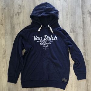 Woman's Size XL Von Dutch Navy Blue Sweatshirt Hoodie